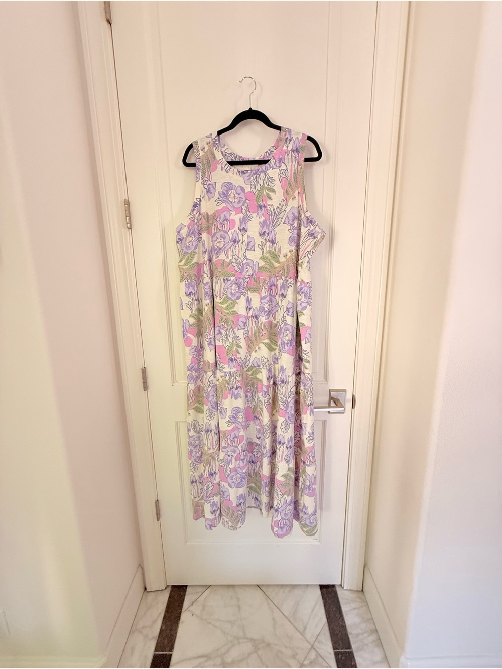 Lane Bryant Purple Floral Sleeveless Tiered Maxi Dress size 22/24  3X